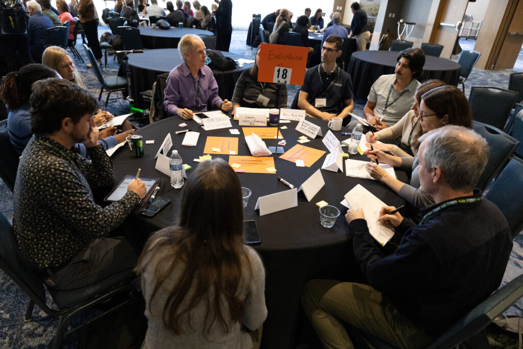 Group discussion at round table.