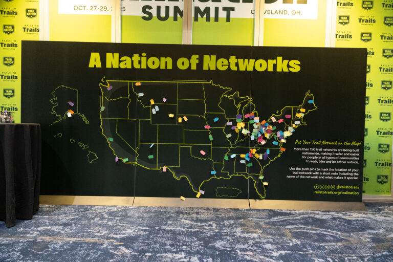 Map with colorful sticky notes